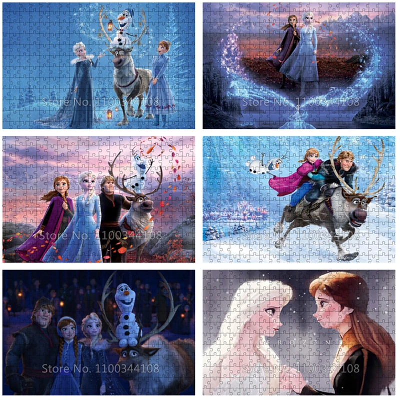 

Frozen Disney Movie Jigsaw Puzzles Princess Elsa Anna Paper Puzzle Adult Decompression Toys Children's Handmade Gifts Home Decor