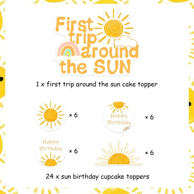 First Trip Around Sun Birthday Decorations | First Trip Around Sun Birthday  Party - Cake Decorating Supplies - Aliexpress