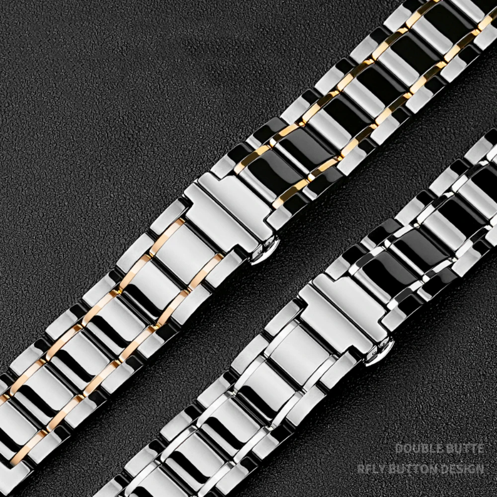 Ceramic Strap for Apple Watch Band 49mm 45mm 41mm 44mm 40mm 42mm Stainless Steel Metal Butterfly Buckle for iWatch Ultra 87654SE