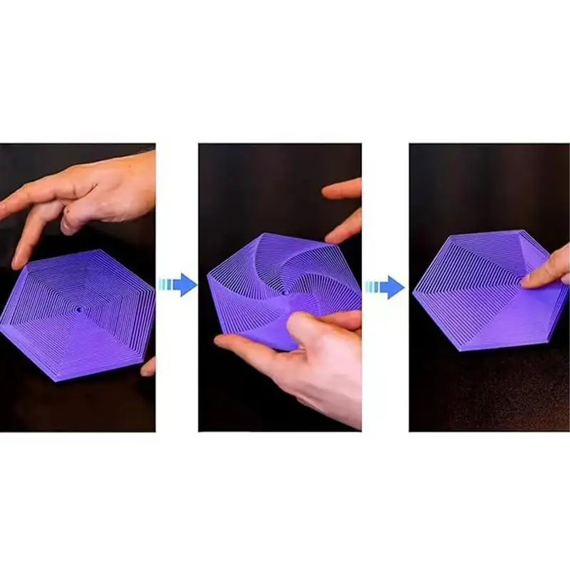 Fidget Toys 3D Printed Fractal Hexagon Portable Playing Sensory Anti-stress Desktop Ornament Kid Visual