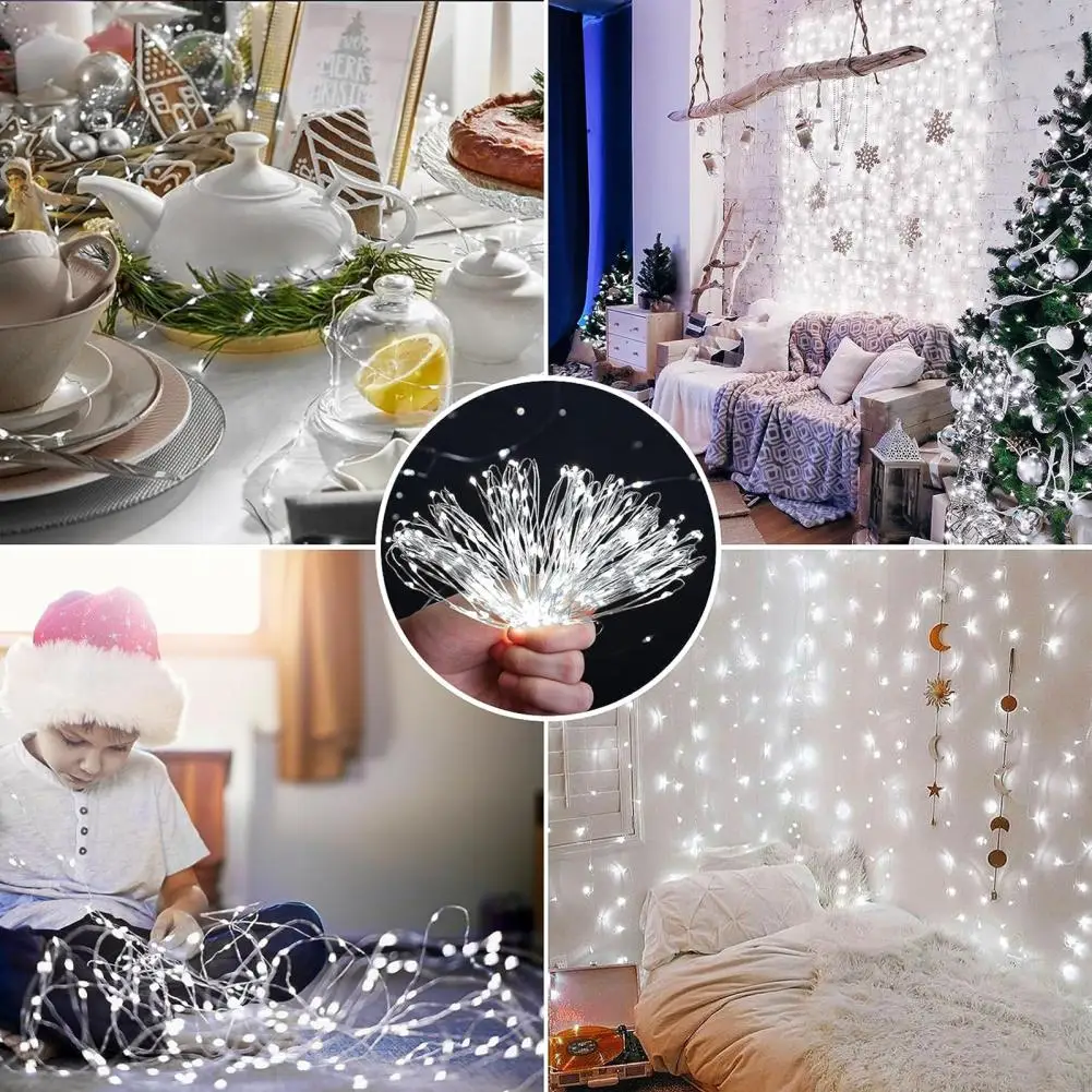 

Bedroom Decor Lights Waterproof Battery Operated Remote Control Led String Lights with Dimmable Timer Function 8 for Garden