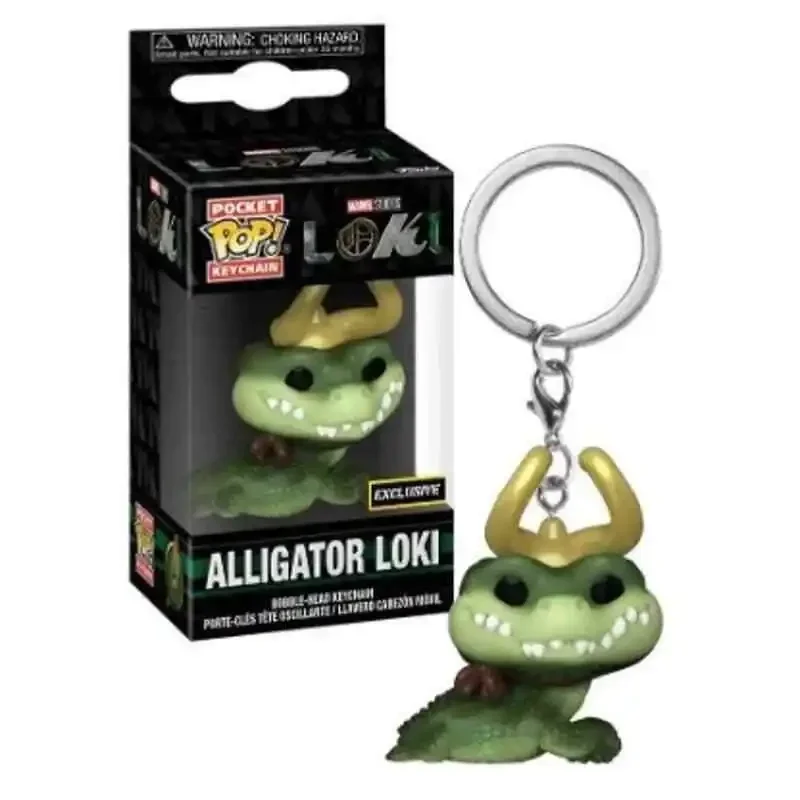 Funko Pop Marvels Avengerss Pocket Pop Portachiavi Alligator Loki Vinyl Figure Bobble Head Collection Limited Edition Model Toys