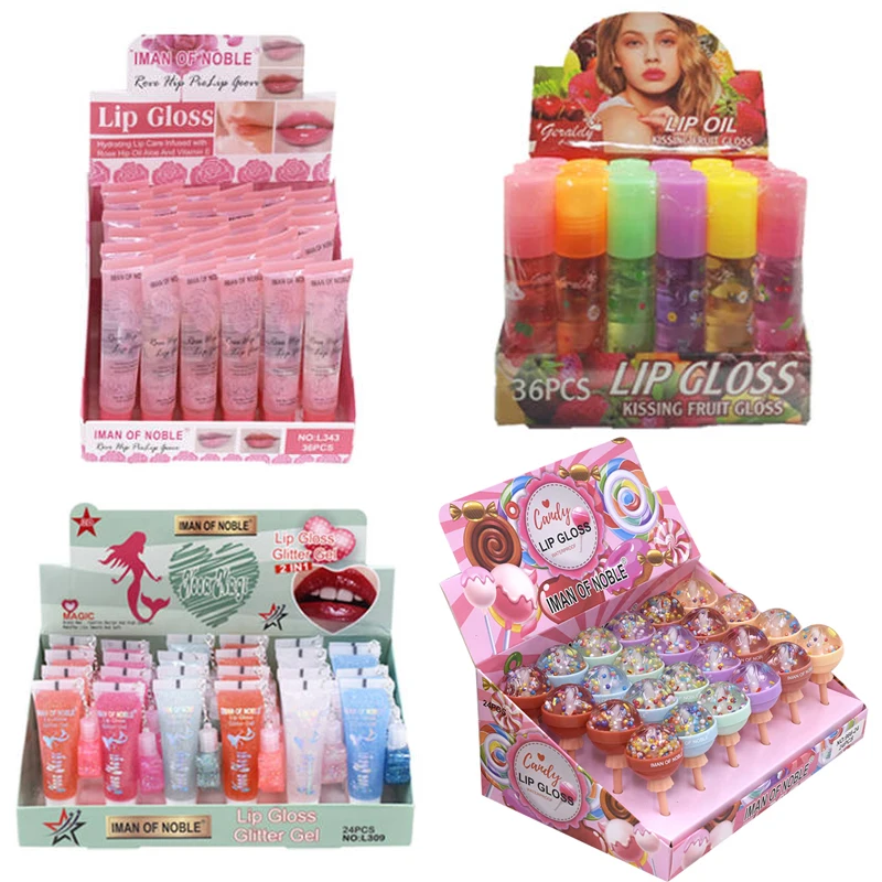 Lip Oil Clear Gloss 24/36Pcs Bulk Vitamina E Lip Glaze Rossetto All'Ingrosso Lipgloss Balsamo Per Le Labbra Liquido Spedizione Gratuita Shine Lip Care