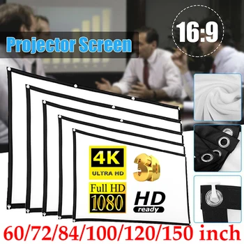 16:9 tenda per proiettore semplice 60/72/84/100/120/150 pollici schermo portatile HD Home Cinema theatre Movie Home Outdoor Office