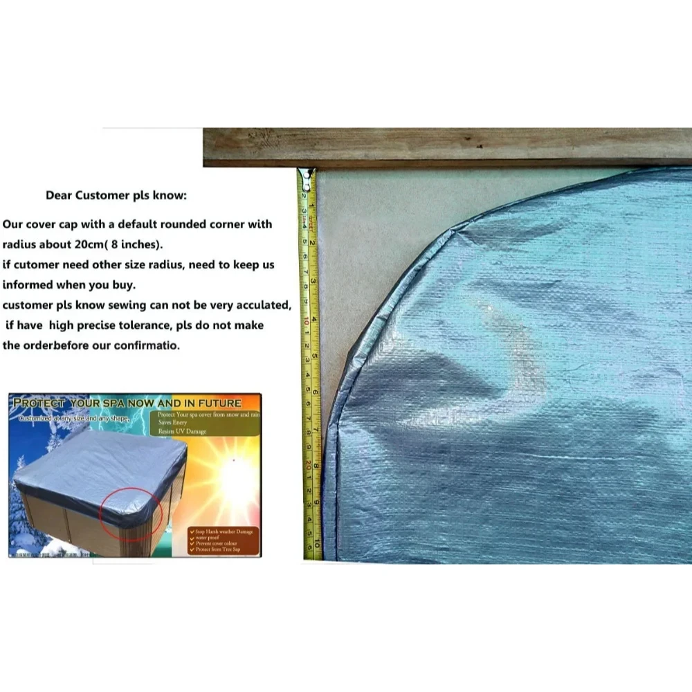 Good quality hot tub cover cap customizable hot tub and spa cover Protector cap size 333 x 239 x 11cm