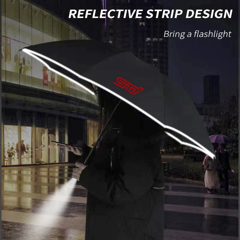 For Subaru STI OUTBACK WRV BRZ XV Impreza Forester Legacy Ascent Car Fully Automatic Reflective Umbrella Folding Sunshade
