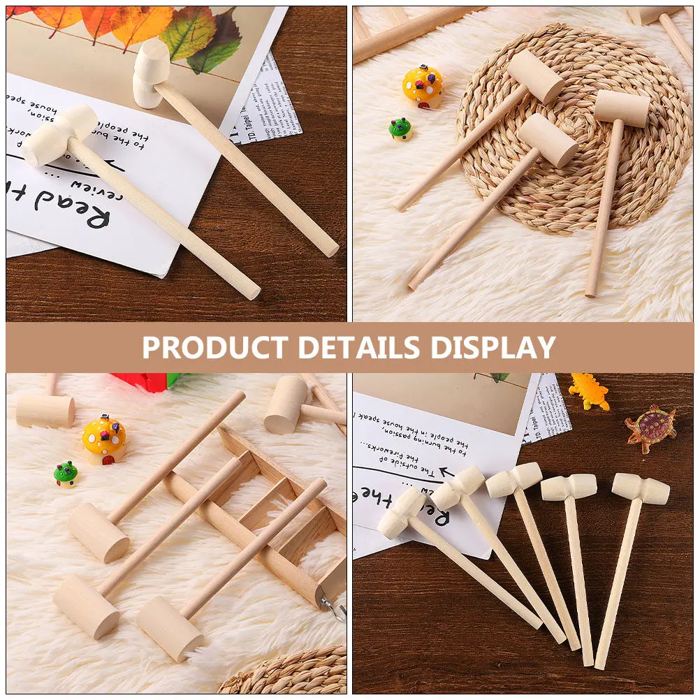 20Pcs 소형 해머 도구 튼튼한 목재 구조 컴팩트 디자인 해산물용 휴대용 게 망치 껍질 랍스터 굴 새우