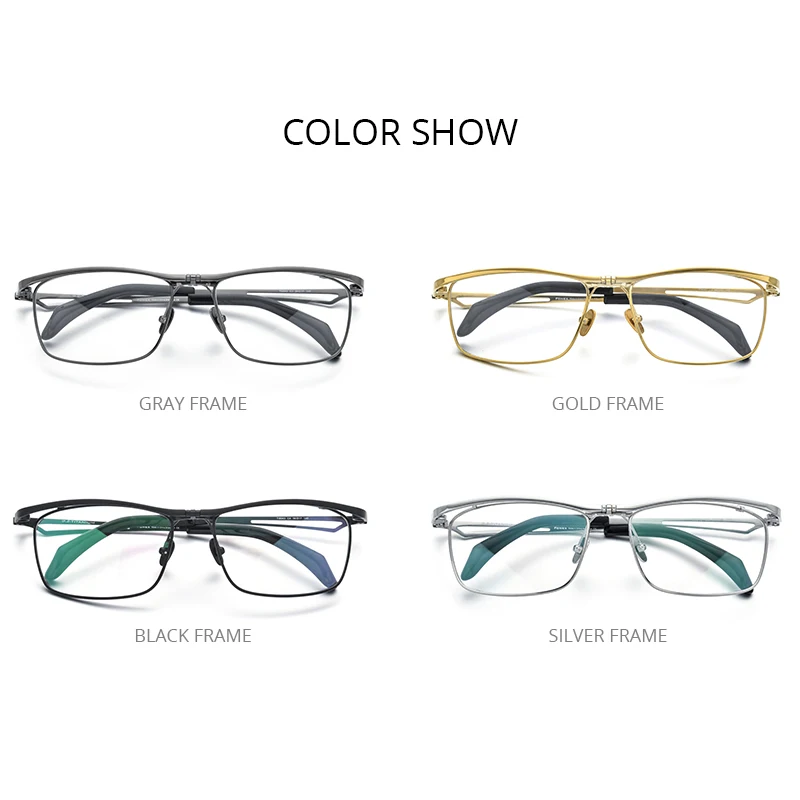 FONEX 180° Flip Titanium Glasses Frame Men 2022 New Square Eyeglasses Full Frames Korean Eyewear F8043