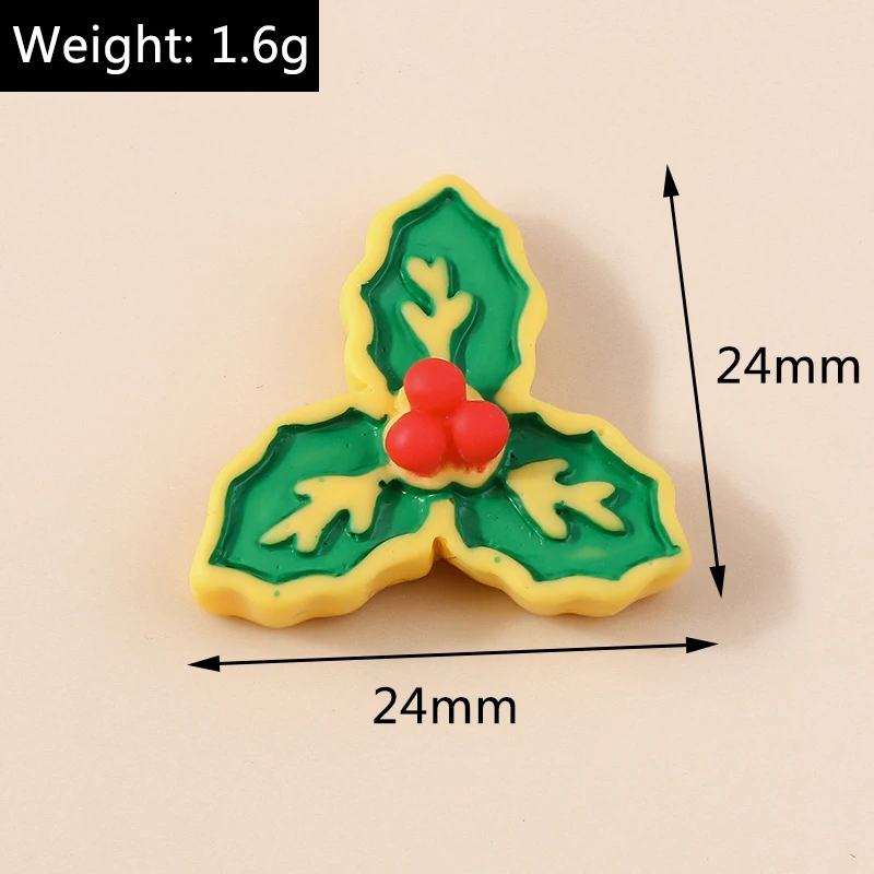 Leslie 10 Stück Harz-Cabochons mit Weihnachtsmotiven: Hirsch, Glocke, Lebkuchenmann, Schneemann, Weihnachtsmann-Anhänger für DIY-Schmuckherstellung und Basteln – Detail 8