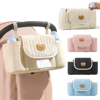 Borsa per pannolini per bambini Orso Borse porta bottiglie per latte neonato Borsa per mummia per collezione di oggetti per bambini Accessori per passeggino Cura del bambino