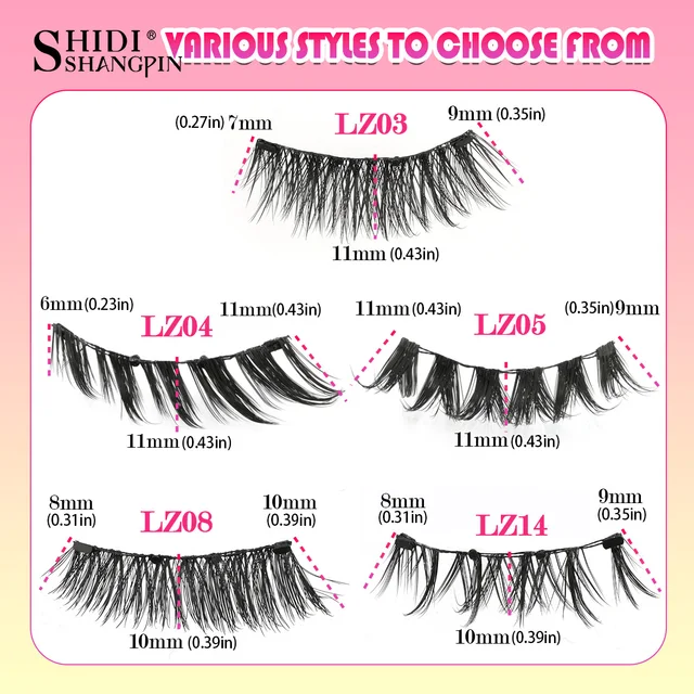 Reusable Magnetic Eyelashes 1 Pair Natural Curly Fluffy Magnetic False Eyelashes No Glue Needed Lashes Makeup with Tweezer Set 6