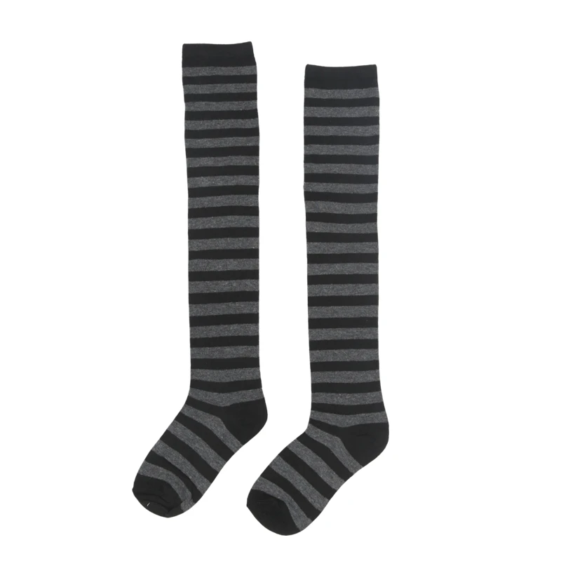Gestreifte Strümpfe für Damen, über knielang, JK, lange Socken, Damen- und Mädchen-Hohe Socken, modische, mehrfarbig gestreifte, niedliche Strümpfe für Mädchen – Detail 17