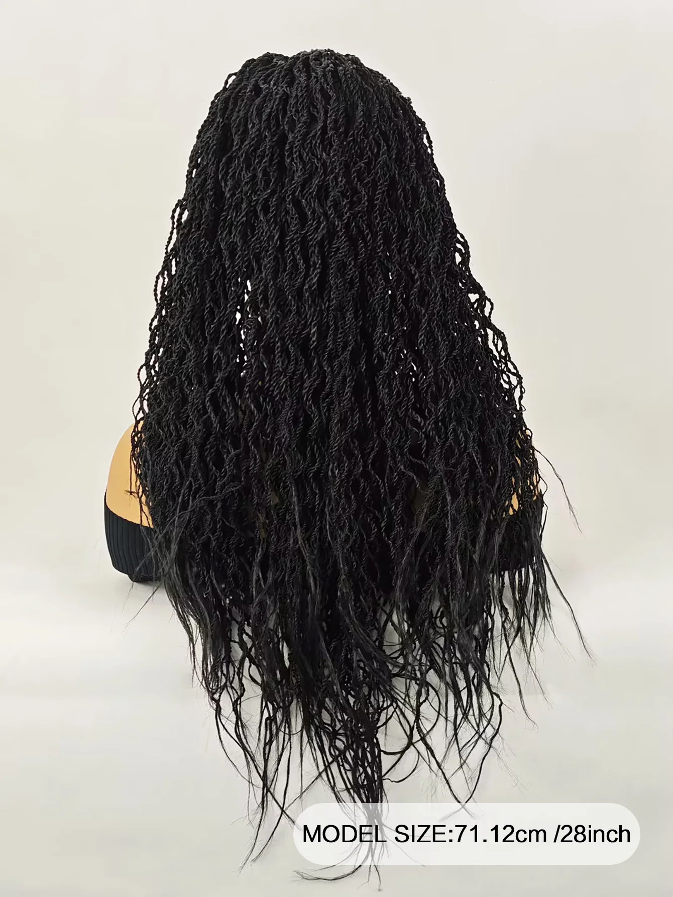 28 Inch Deep Lace Part Beige Wig Hand Woven Wig. More Natural Thin Lightweight Synthetic Hand-Weaved Wig for Black Women