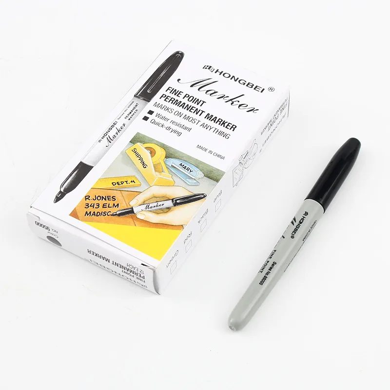 Eco Safe 12-Piece Precision Permanent Markers - Quick Dry, Waterproof, Smudge-Proof