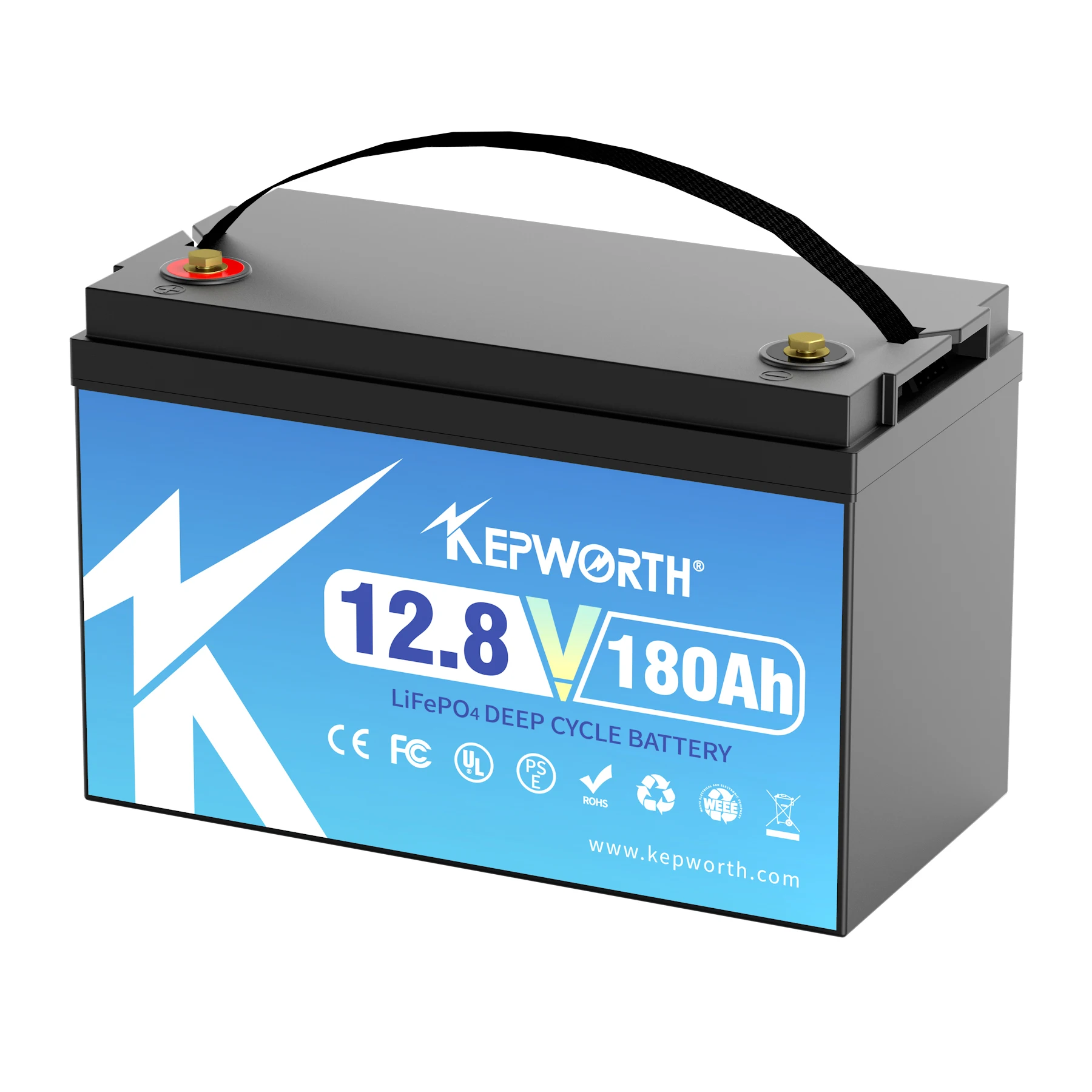 

Deep Cycle Battery with BMS Perfect for RV Solar Marine Overland Off-Grid Application, LiFePO4, 12V, 180Ah, 200Ah, 24V, 100Ah