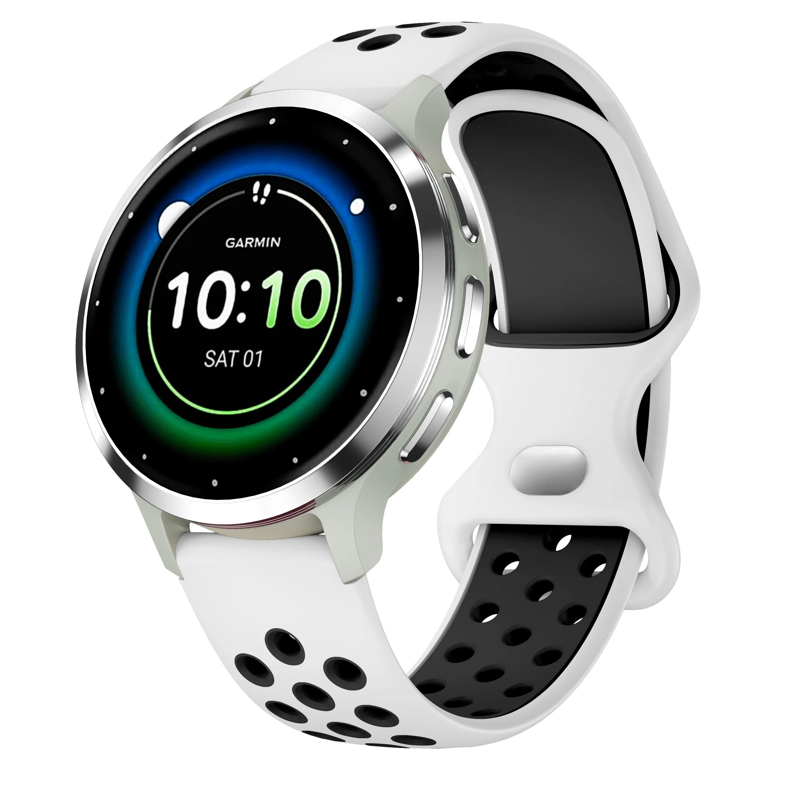 AISPORTS 5 Cinturini In Silicone 18mm Per Garmin Venu 2S, Forerunner 255S, Vivomove 3S - Morbidi, Traspiranti, Con Fibbia Acciaio, Regolabili
