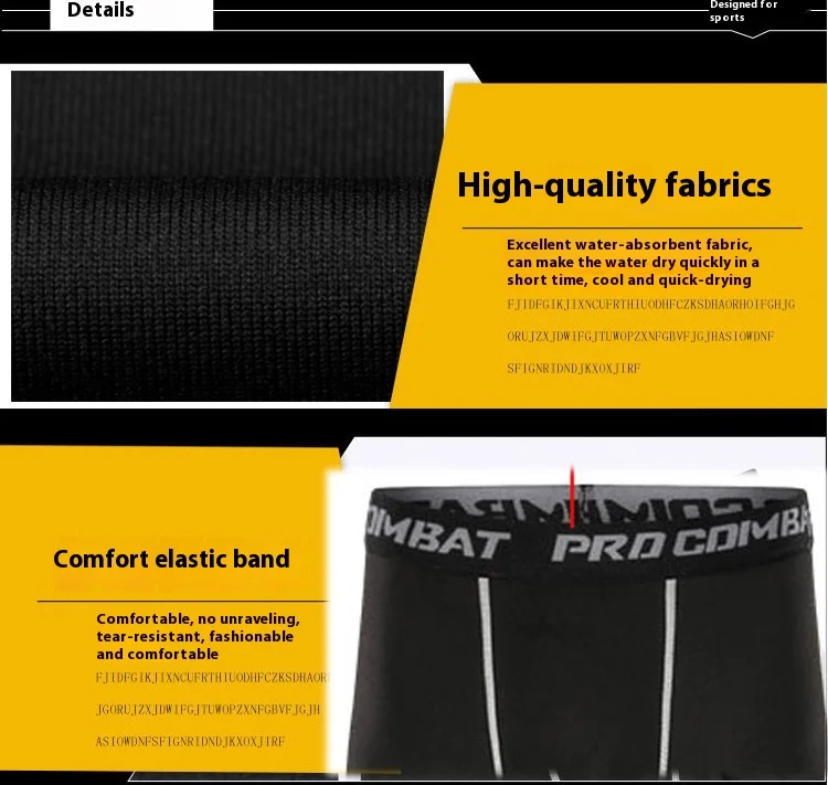 Running fitness pants men's stretch sports tights basketball bottoming shorts quick-drying compression pants cycling