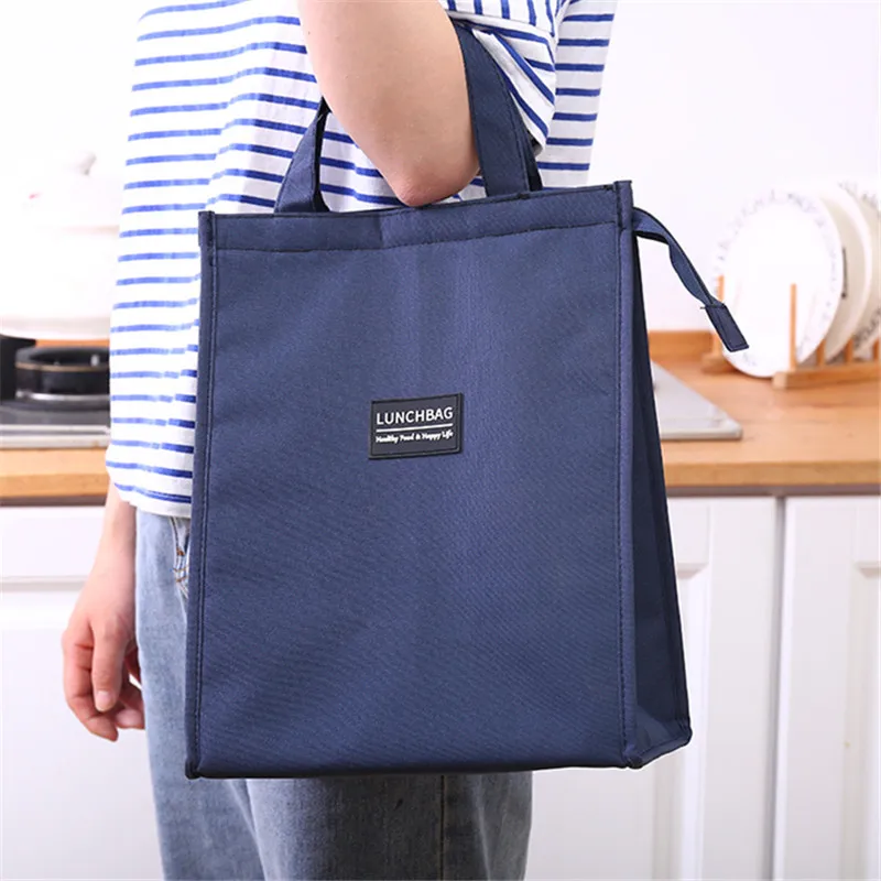 High Capacity Portable Oxford Lunch Bags Thermal Picnic School Food Bento Bags Insulated Fresh Cooler Tote Storage Container