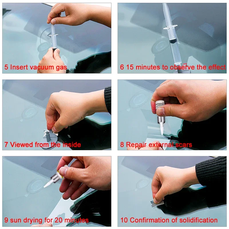 Car Glass Repair Kit Windshield Restore Tools UV Light DIY