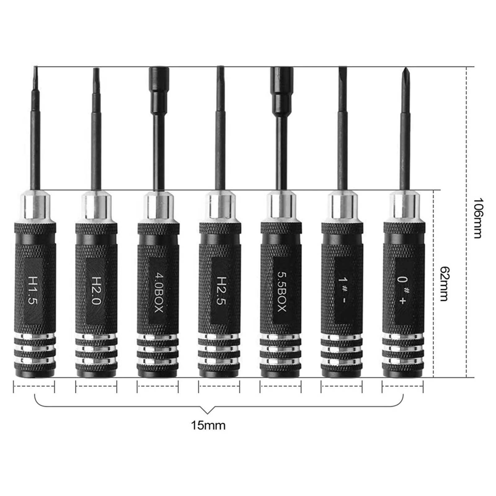 

7 pcs Steel Screwdriver Set RC Tool Kit for RC Model Car Helicopter