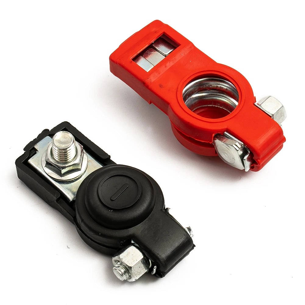 

2pcs Battery Terminal Cable Clamp Negative + Positive Top-Post For Toyota Foolproof Red And Black Marks With Plus / Minus Signs.