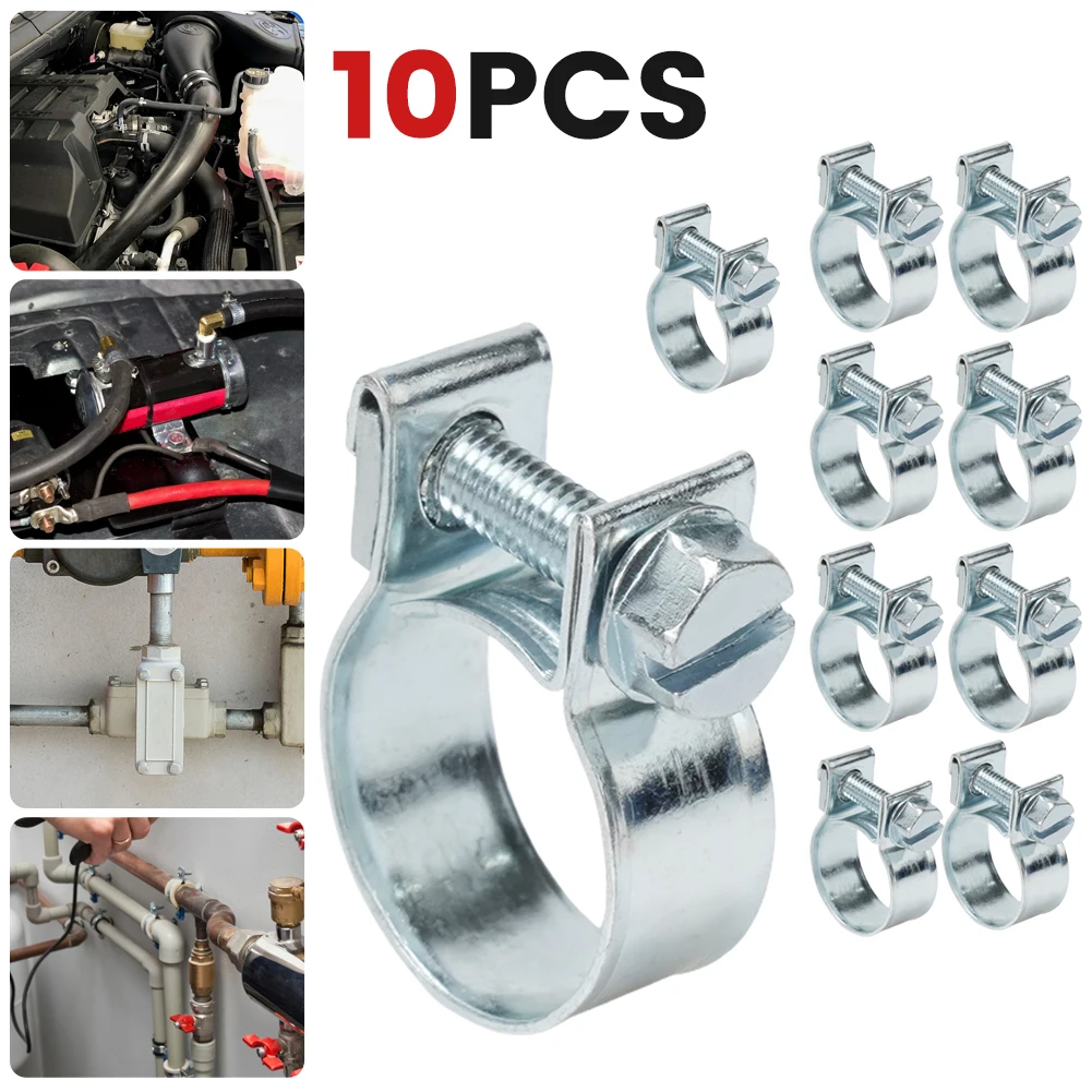 

10PCS Fuel Line Jubilee Hose Clips Clamp Diesel Petrol Pipe Coolant Radiator Tube Clamp Metal Fastener Hardware Fixing Tool