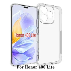 Enhanced Airbag Silicone Shockproof Phone Case with Soft TPU Transparent Matte Back Cover for Honor 400 (Clear)