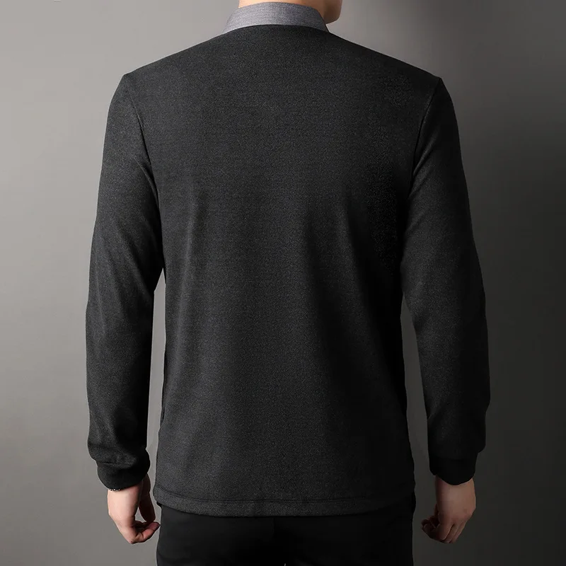 2023 Spring Autumn New Turn-down Collar Fashion Long Sleeve Shirt Man High Street Fake Two Pieces Button Y2K All-match Cardigan