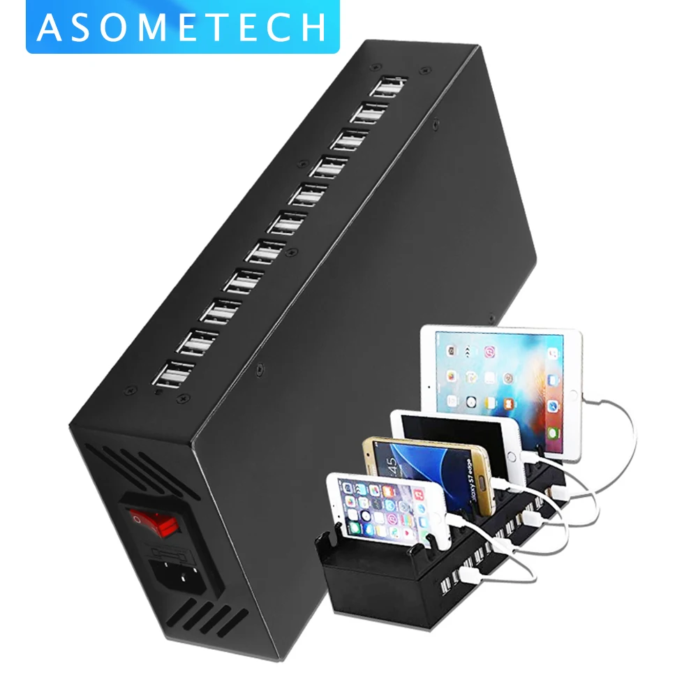 

100W 22 Ports USB Charger For iPhone 6 7 8 Android HUB Adapter Charging Station Socket With Bracket Kindle Tablet Phone Charger
