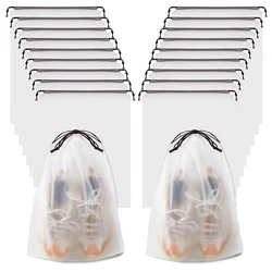 Set of 10 Eco - Friendly Transparent Waterproof Drawstring Storage Bags for Travel and Organization (20pcs)