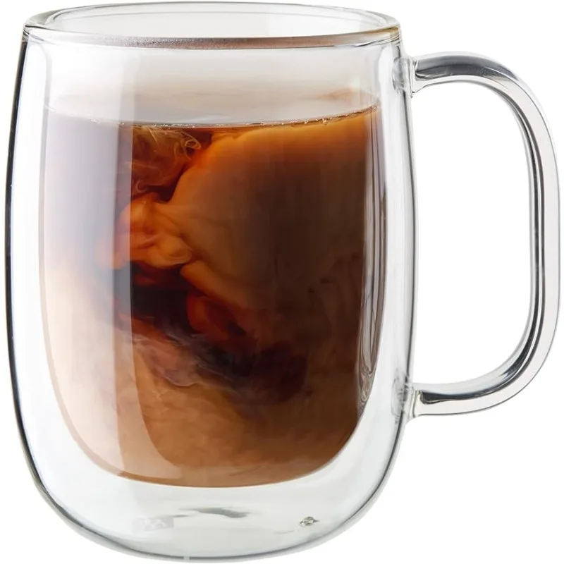 

8-pc Double-Wall Glass Coffee Mug Set, 12 fluid ounces, Clear