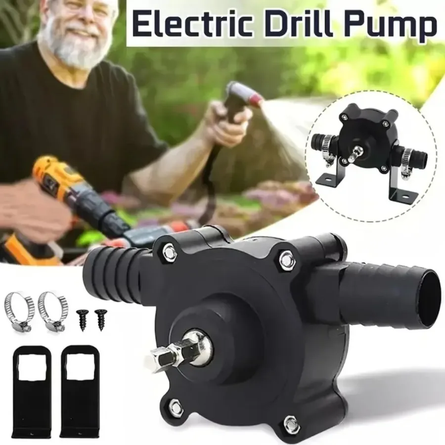 Self Priming Pump Portable Electric Drill Pump Self Priming Liquid Transfer Pumps Small Household Water Pump Garden Outdoor Tool