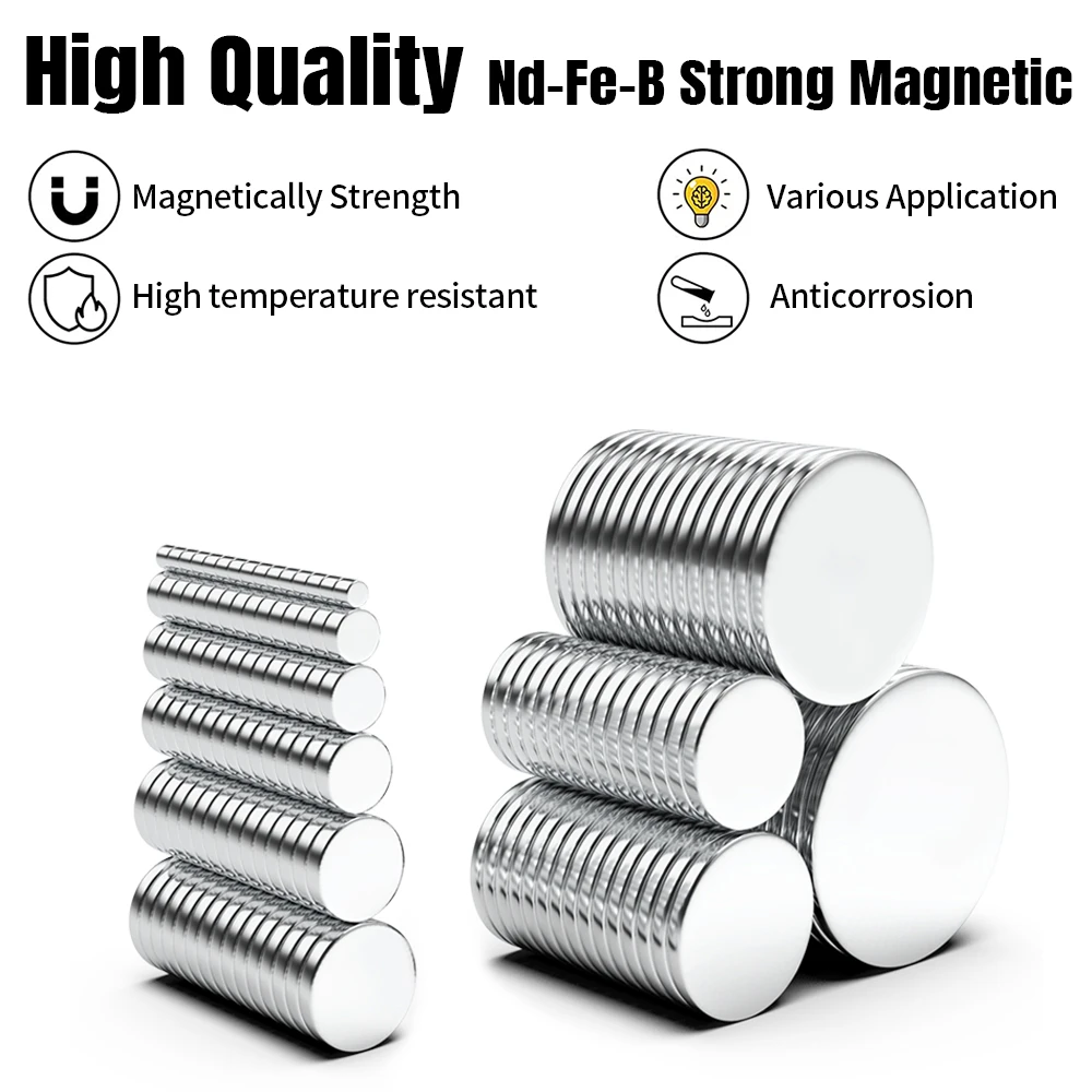 Magnetic Fridge Stickers 10mm NdFeB Magnetic Iron Absorbent Permanent Magnet DIY Round Sheet for Craft and Office