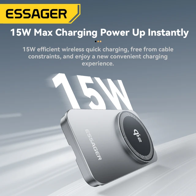 Essager 2-in-1 Magnetic Wireless Charger Qi2 15W