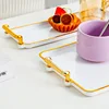 Light Luxury Plastic Tray Household Rectangular Cosmetics Storage Living Room Water Cup Storage Apartment Storage Trays 6