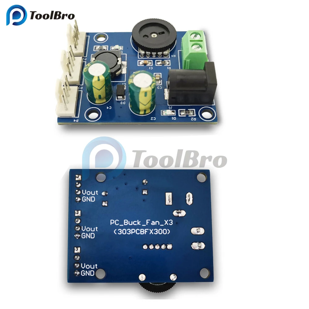 3CH 3A PWM PC Computer Chassis Fan Speed Controller Regulator Module DC 12V-24V to 0V-13V Step Down Buck Converter Board
