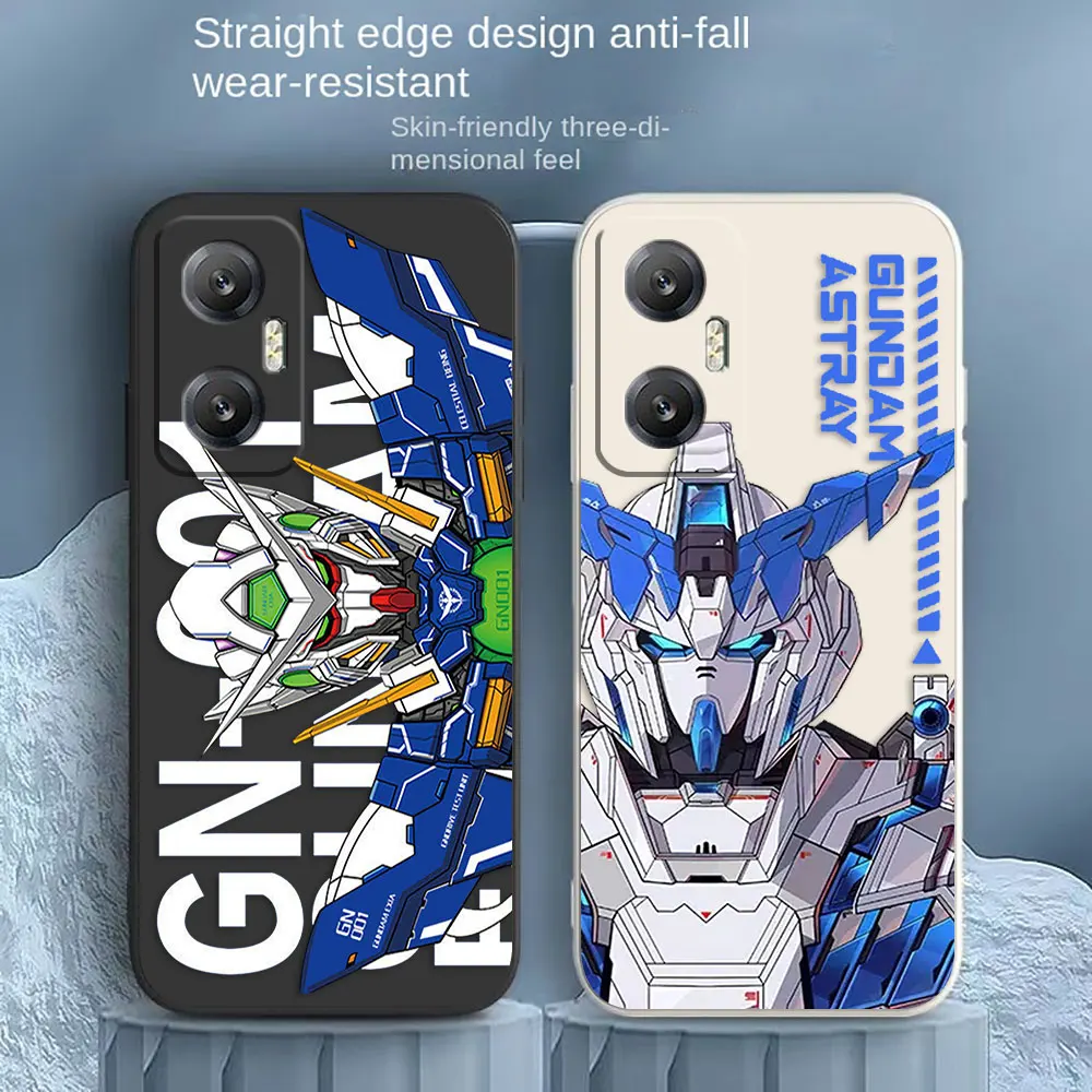 

G-Gundam Robot Phone Case For Infinix HOT 10 10S 11 11S 12 ZERO 20 30 X CAMON 16 PRO 5G Colour Liquid Silicone Case Funda Shell