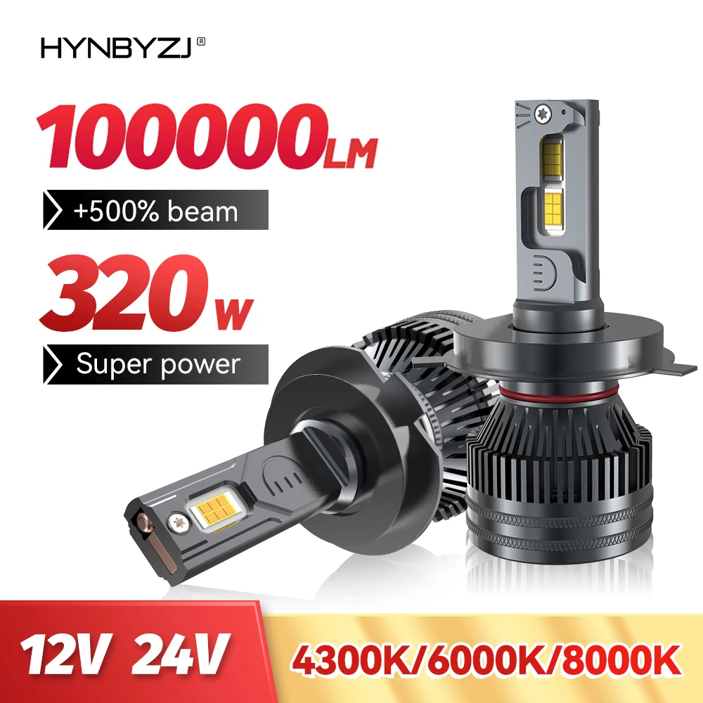 

HYNBYZJ 320W H7 Led H4 H1 H8 H9 H11 9005 HB3 9006 HB4 9012 LED Bulb Car Headlight Canbus Auto Turbo 4300K 6000K 8000K 12V 24V