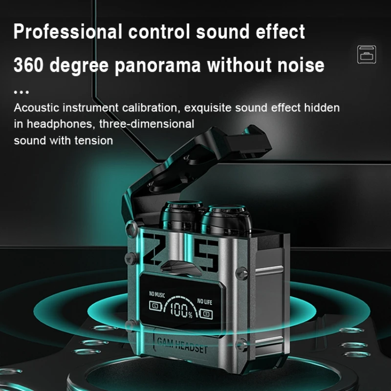 M25 블루투스 이어폰, 5.3 9D 사운드, HiFI 인이어 베이스, TWS 무선 이어버드