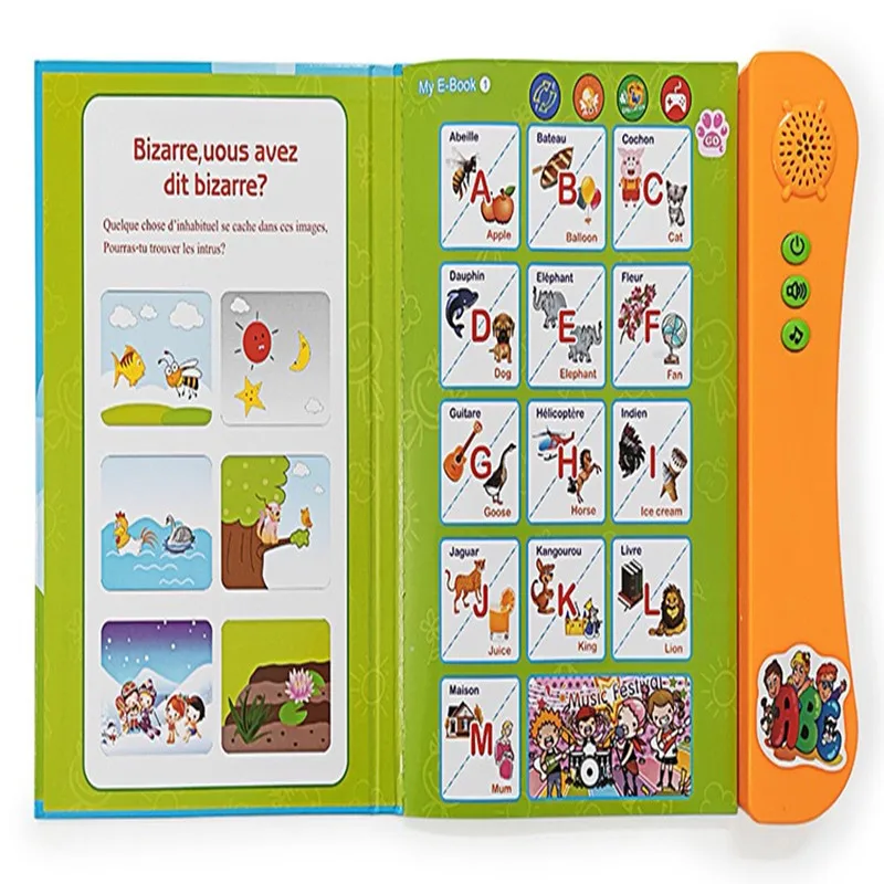 French English E-book Early Education Machine Finger Reading Voice Book for Children Learning Toys 2