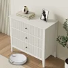 3 Drawer Dresser Set of 2, Fluted Chest of Drawers with Storage, Modern Painted 30 inch Tall Nightstand for Bedroom Living Room 2