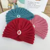 Fashion Winter Warm Hijab Caps Thick Soft Bohemia Turban Diamond Jewelry Wool Knitting Knitted Hats for Women 5