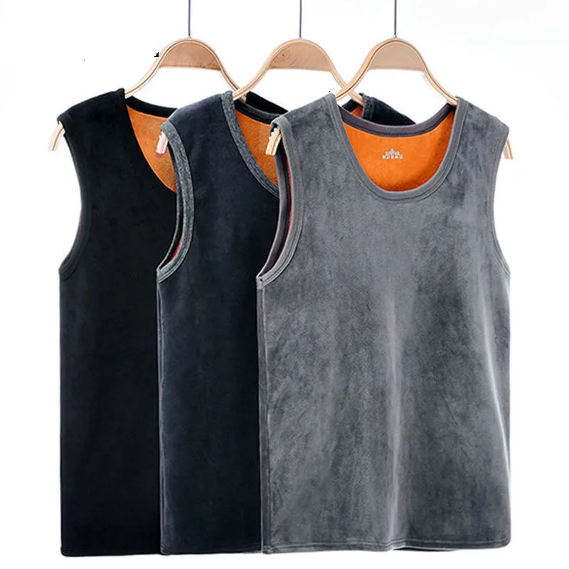 

Whiter Mens Fleece Lined Tank Top Vest Underwear Warm Thermal Base Layer Undershirt Thermo Clothing Pajamas Cotton Base T-Shirt