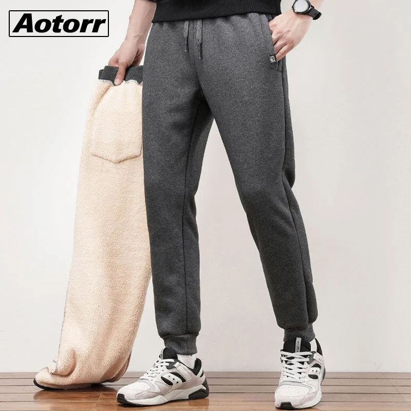 

8XL Men's Winter Pants Fleece Lined Thermal Trousers Winter Men Thick Warm Sweatpants Cotton Casual Outdoor Windproof Trousers