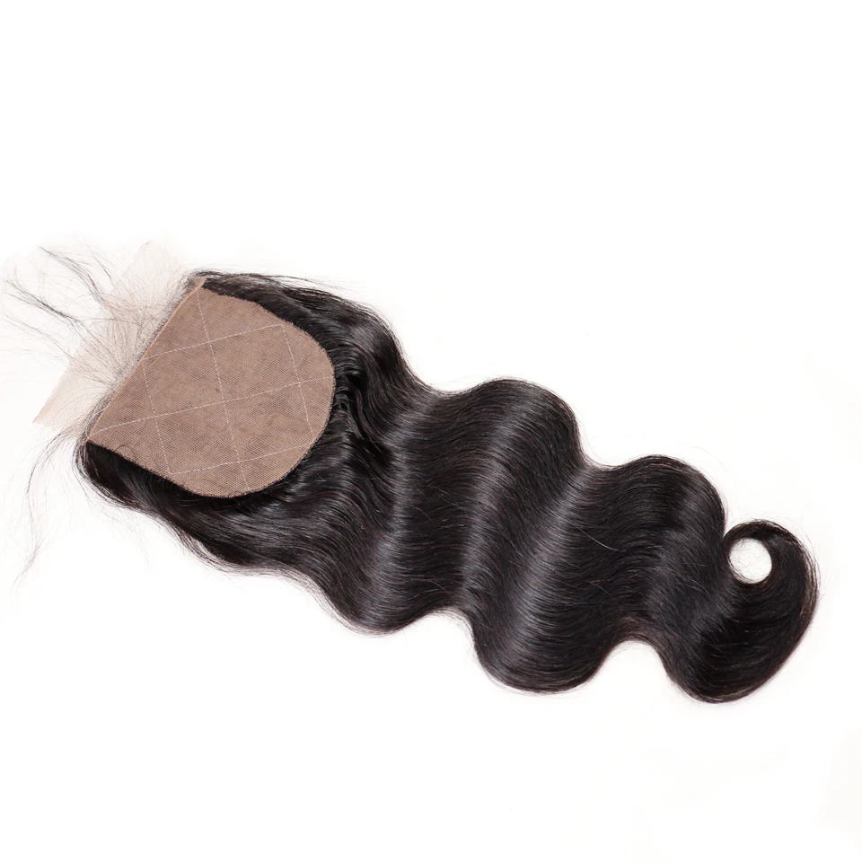 Straight Silk Base Lace Closure Pre Plucked With Baby Hair Hidden Knots Brazilian Virgin Hair Silk Top Lace Closure Body Wave