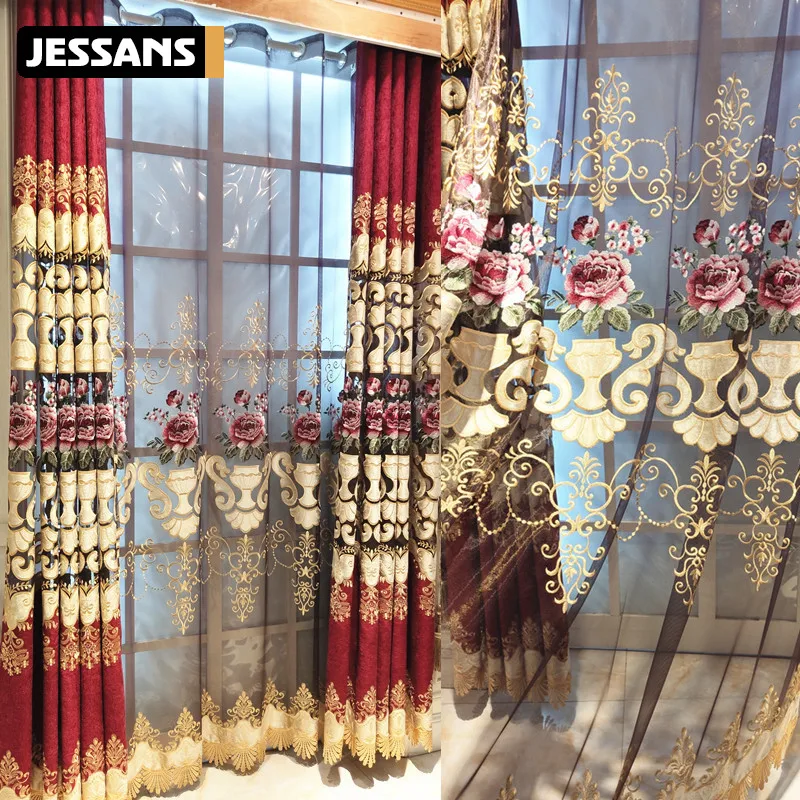 

European-style Curtains for Living Room Dining Room Imitation Suede Curtains Are Beautifully Stylish Modern Tulle Customized