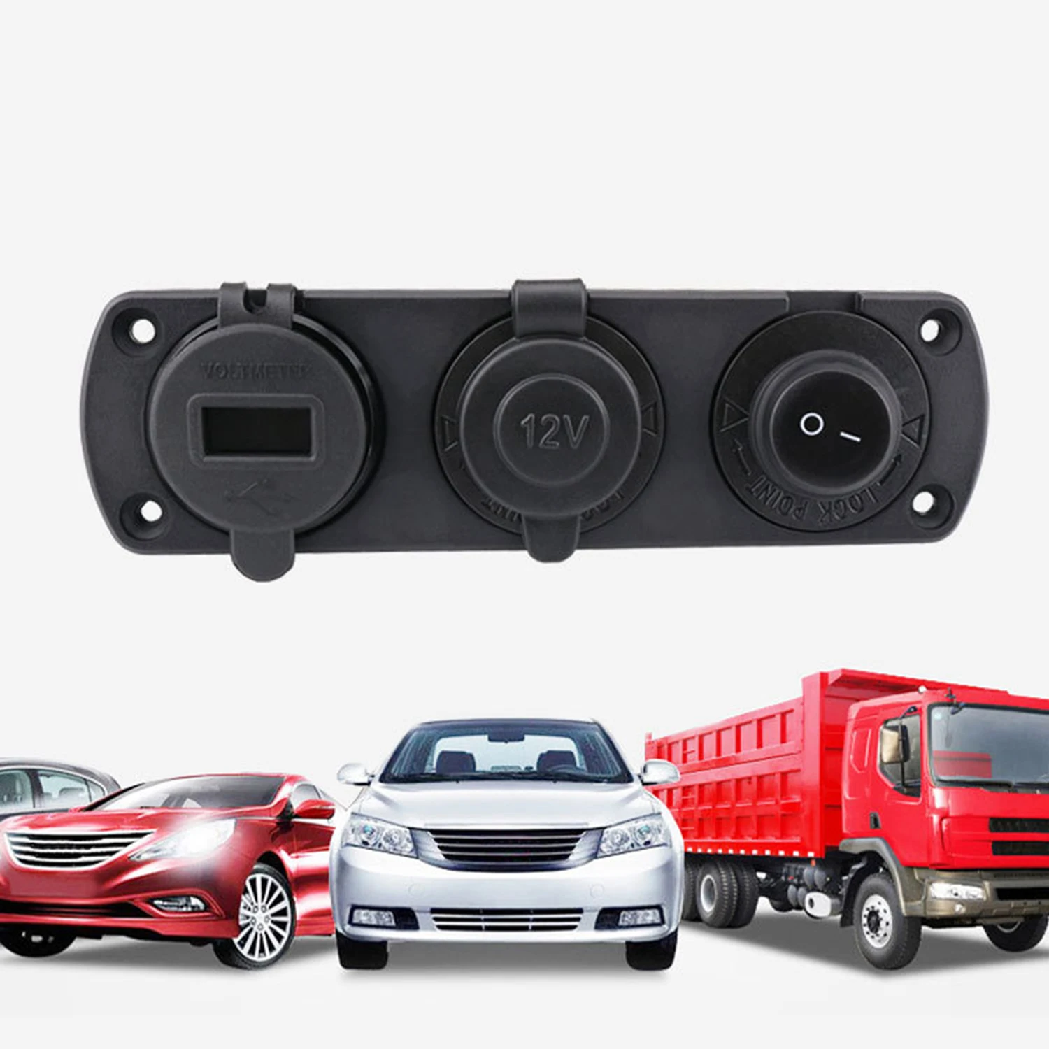 12V ð   3 in 1  ڵ  QC3.0 USB ܼƮ г RV ؾ Ʈ     