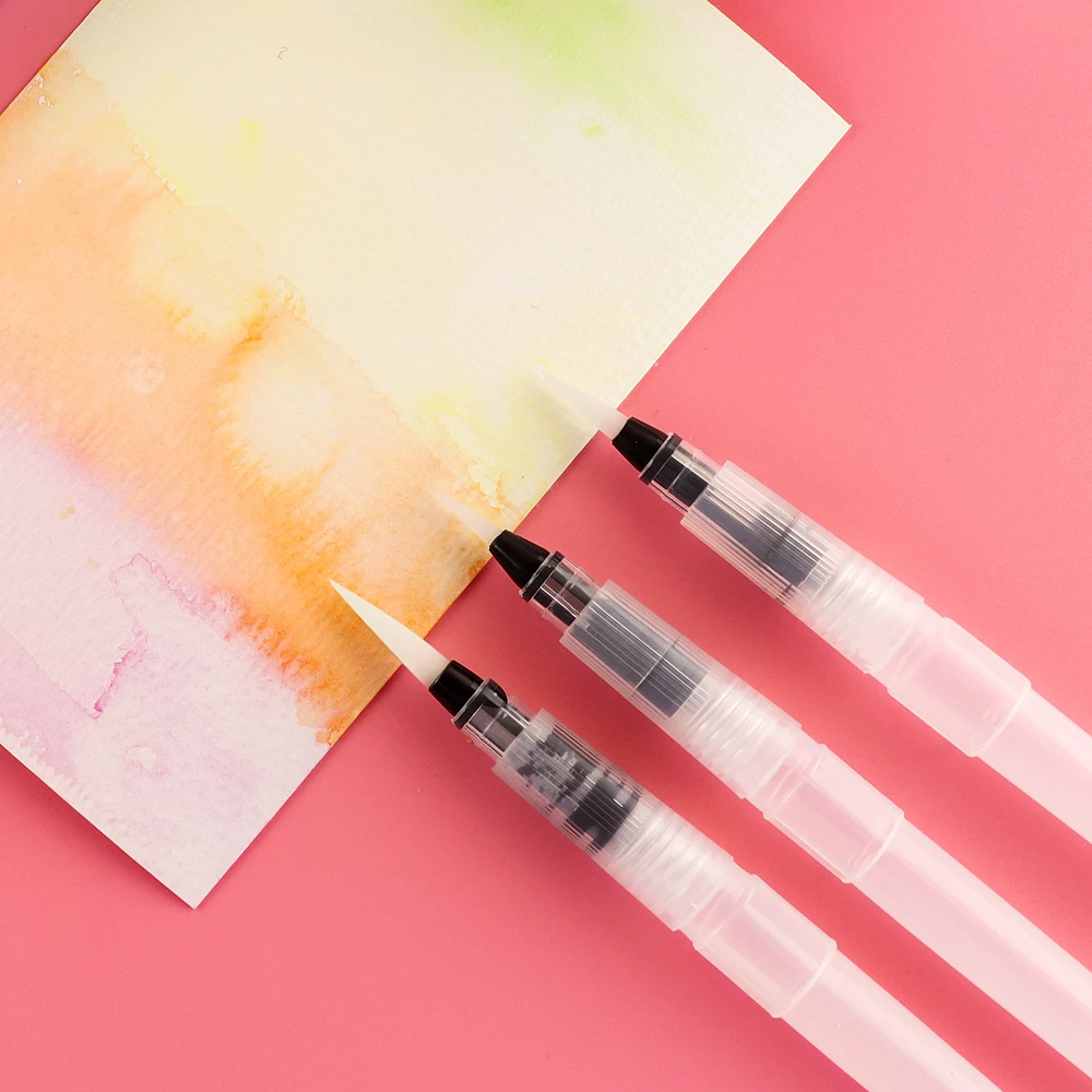 3/6Peices Refillable Paint Brush Water Color Brush Soft Watercolor Ink Pen for Painting Calligraph Drawing Art Supplies painting brushes art pens