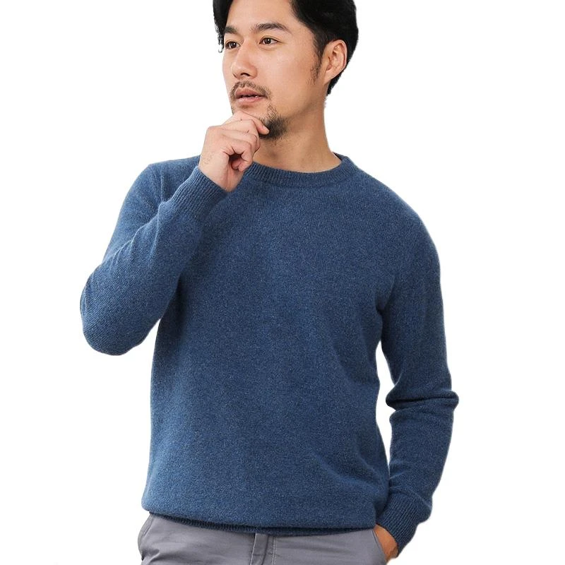 100% Pure Merino Wool Sweater Winter Men Casual O Neck Long Sleeve Luxury Cashmere Knitted Sweater Pullover Male's Jumper cardigan men