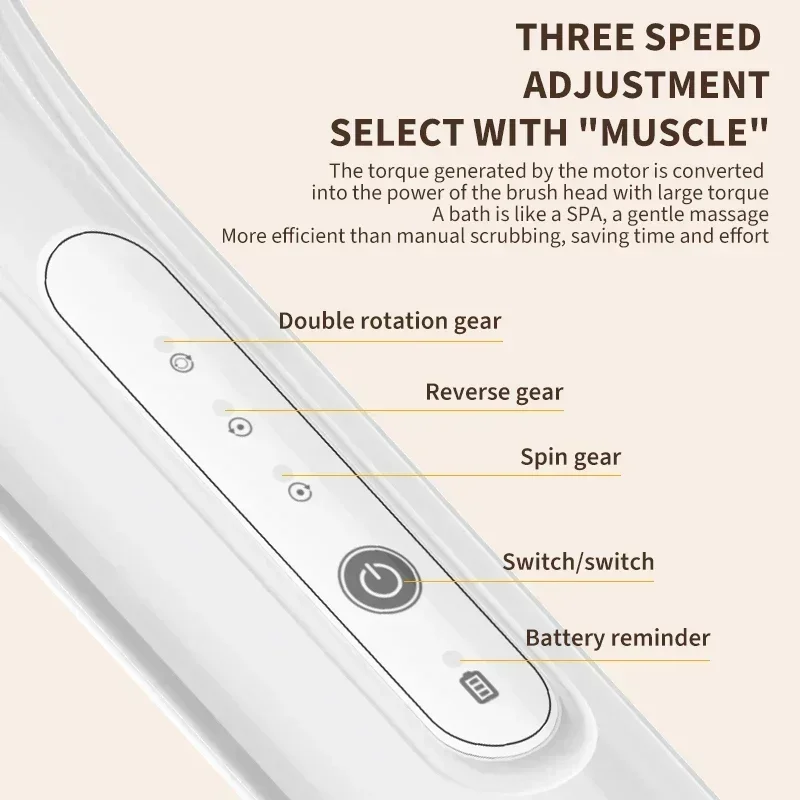 Electric bath brush, whole body exfoliation, bath brush, back rub, automatic massage, long handle new modle